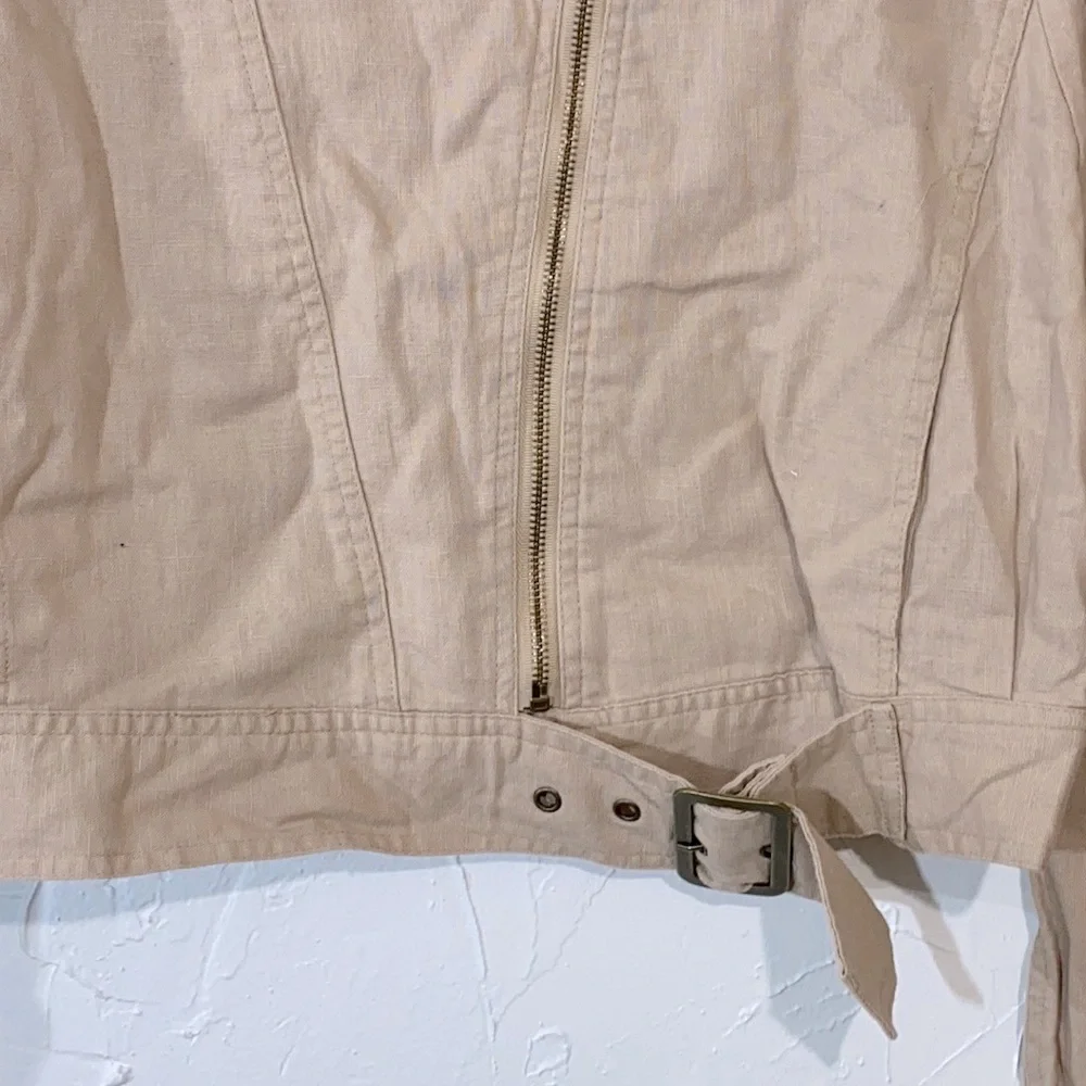 NWT Forever 21 Khaki Front Zipper Moto Jacket Size Large